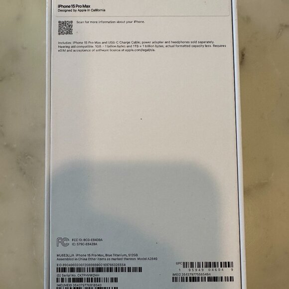 iPhone  - 15 Pro Max - box only - Picture 2 of 3